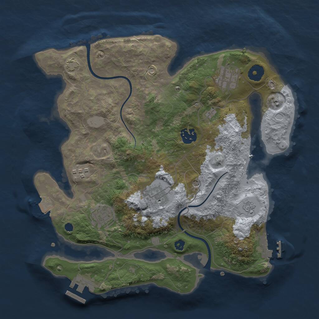 Rust Map: Procedural Map, Size: 3000, Seed: 274081374, 11 Monuments