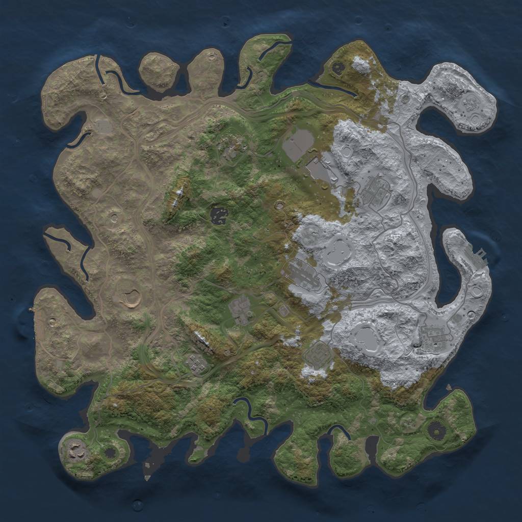 Rust Map: Procedural Map, Size: 4250, Seed: 804574555, 20 Monuments
