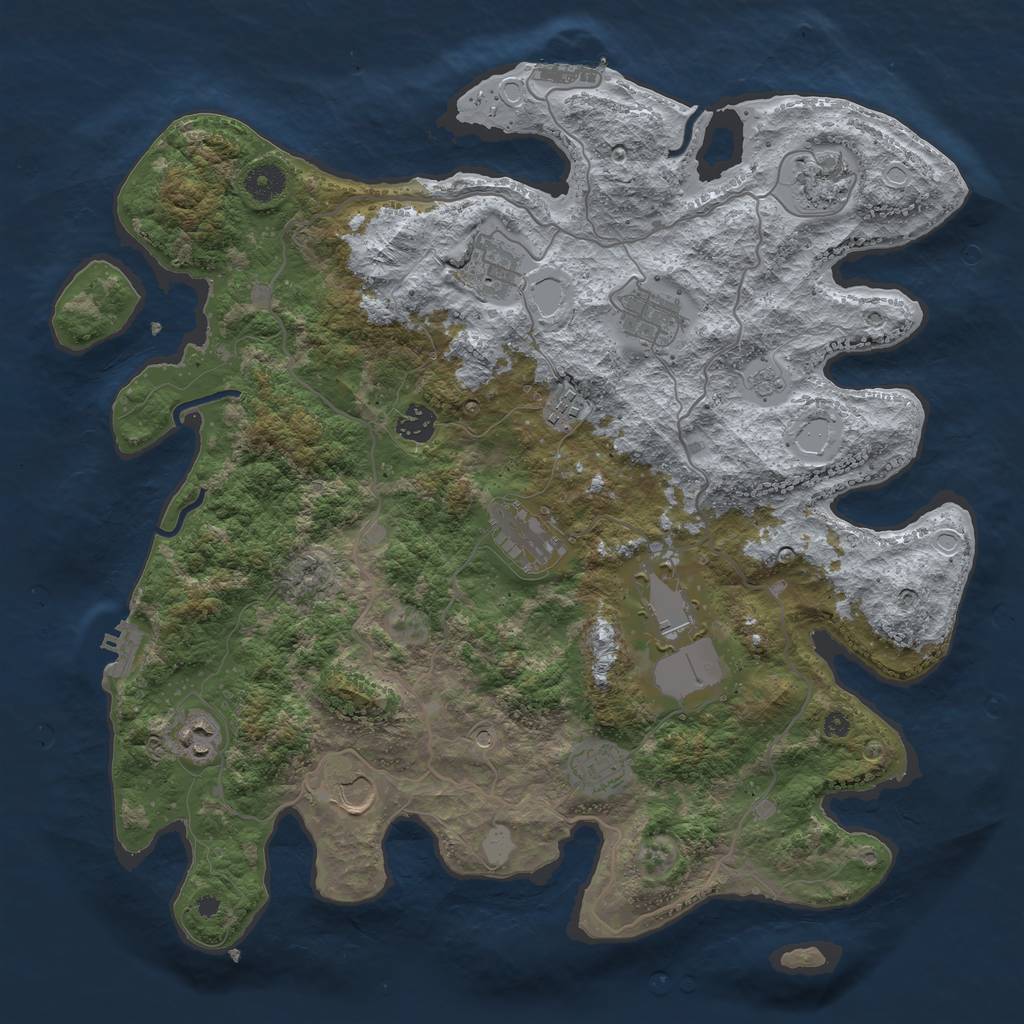 Rust Map: Procedural Map, Size: 4000, Seed: 25945885, 17 Monuments