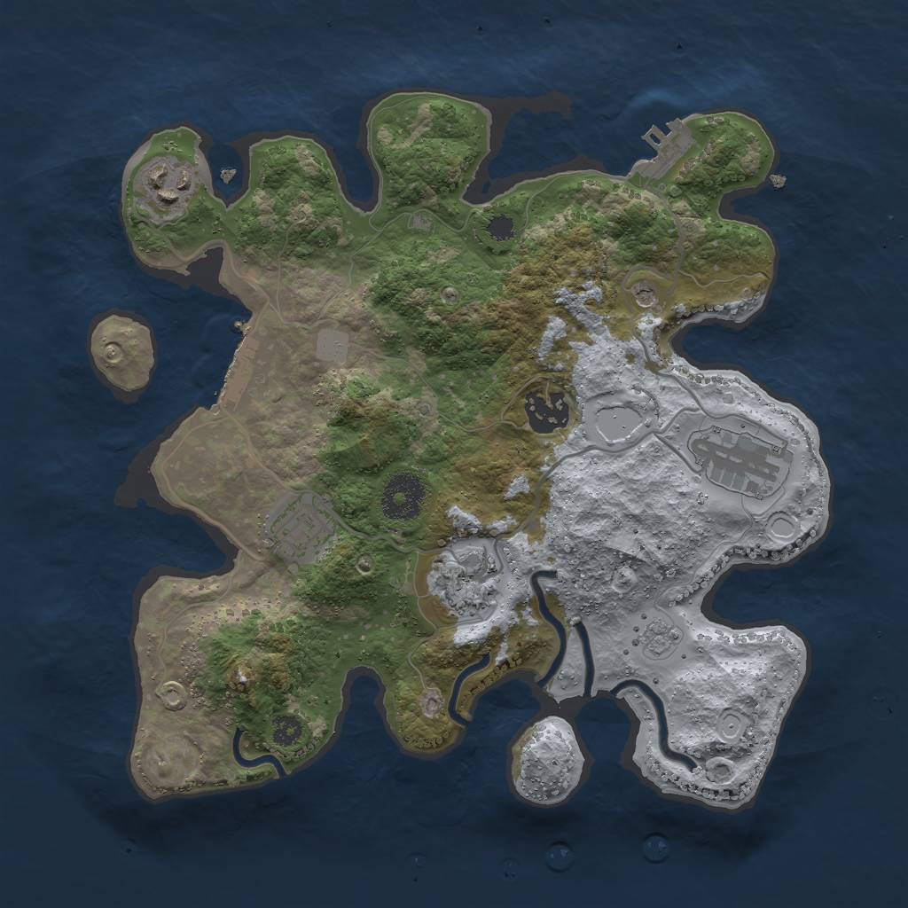 Rust Map: Procedural Map, Size: 3000, Seed: 1397036800, 14 Monuments