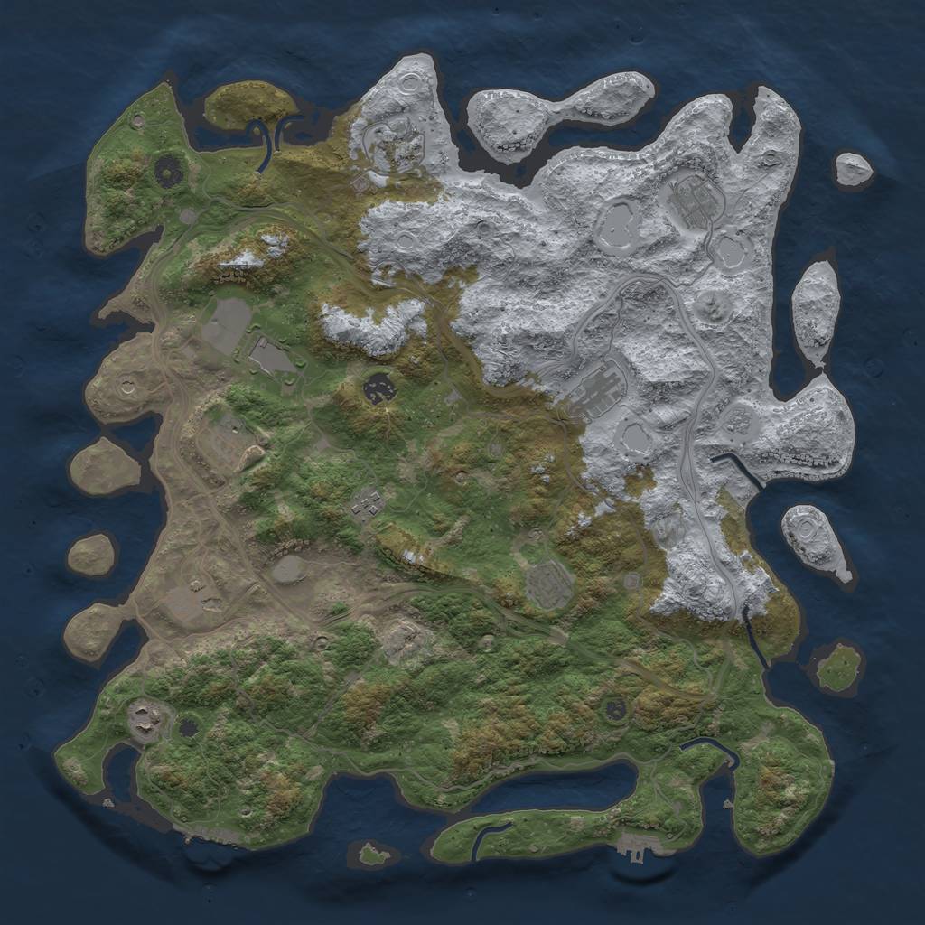 Rust Map: Procedural Map, Size: 4500, Seed: 552830040, 19 Monuments