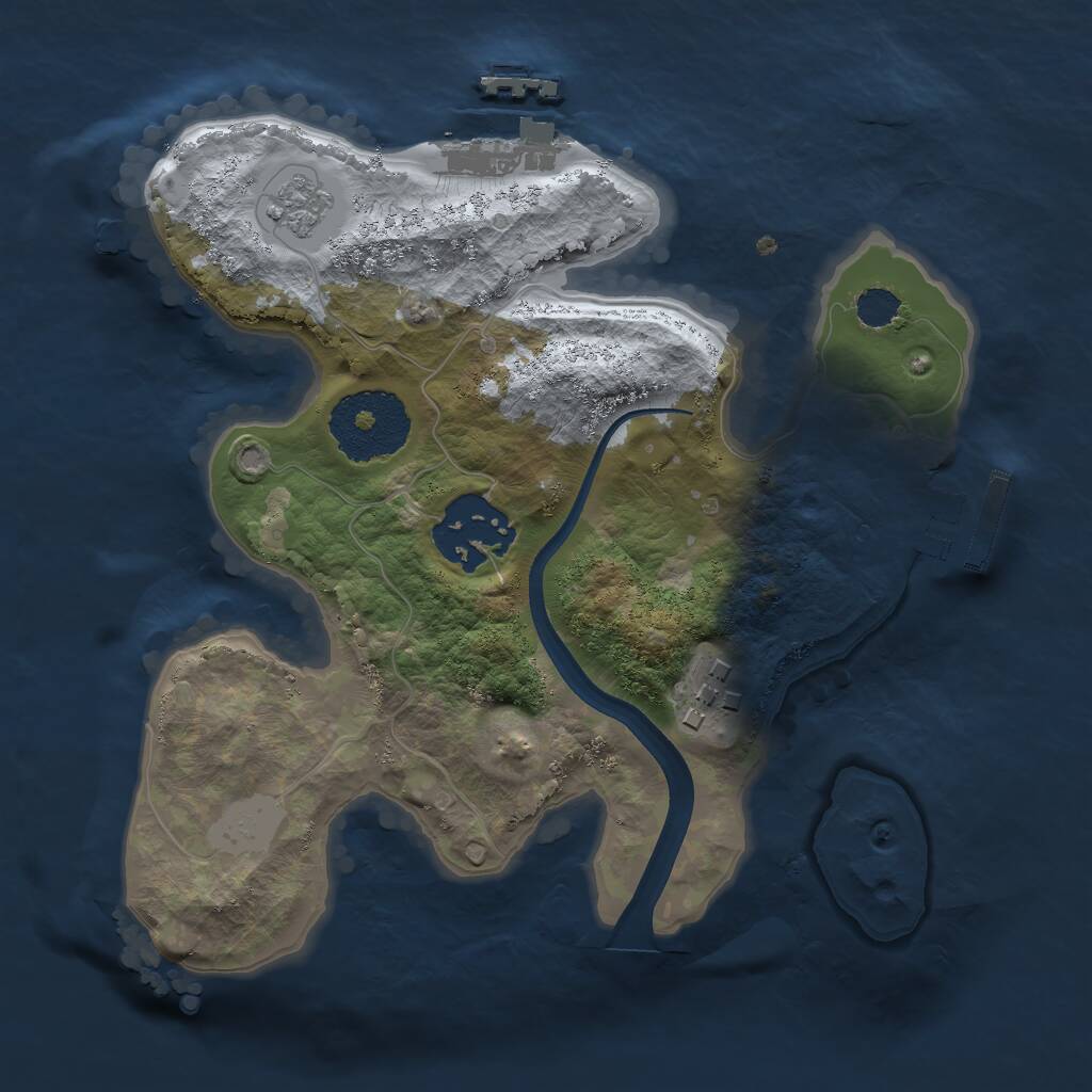 Rust Map: Procedural Map, Size: 2200, Seed: 618496449, 6 Monuments