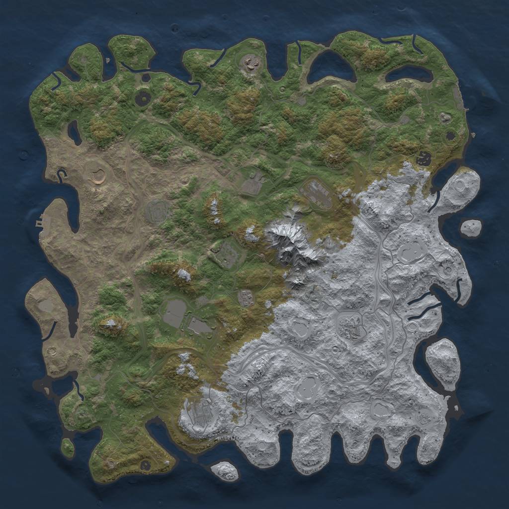Rust Map: Procedural Map, Size: 5000, Seed: 5232434, 20 Monuments