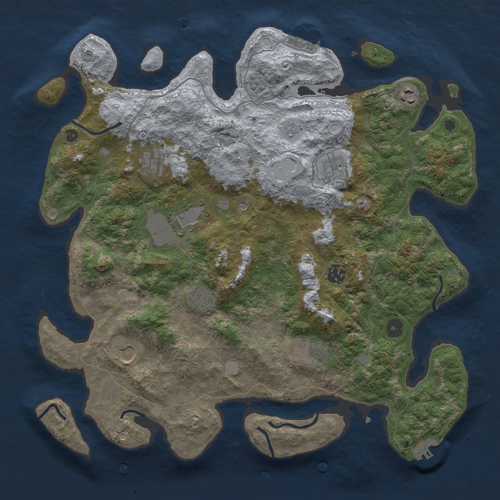 Rust Map: Procedural Map, Size: 4100, Seed: 22332, 18 Monuments