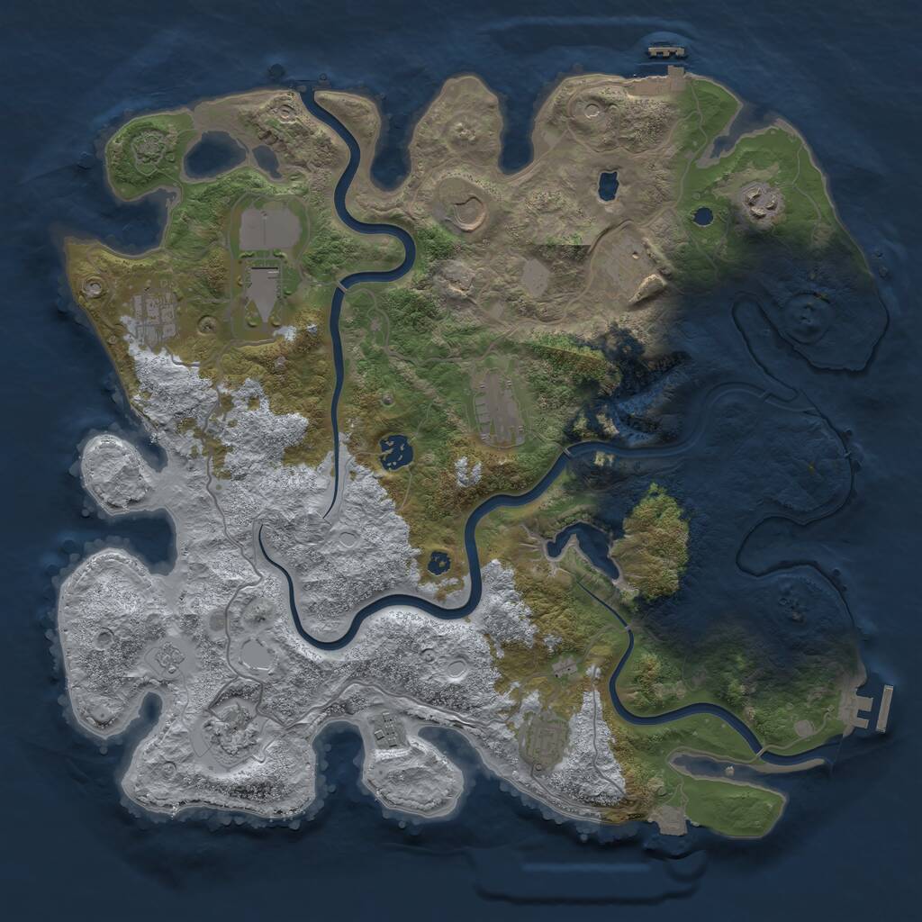 Rust Map: Procedural Map, Size: 4000, Seed: 1820682825, 16 Monuments