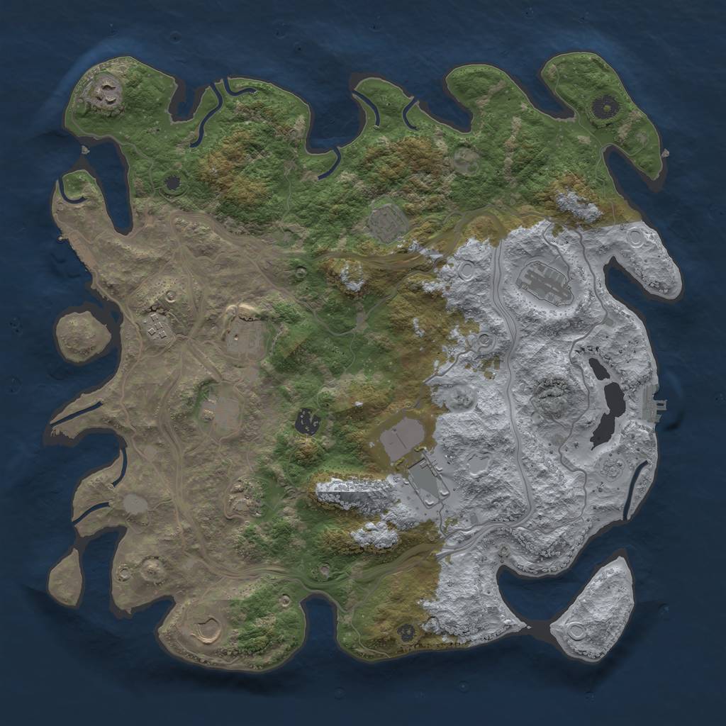 Rust Map: Procedural Map, Size: 4250, Seed: 448801337, 19 Monuments