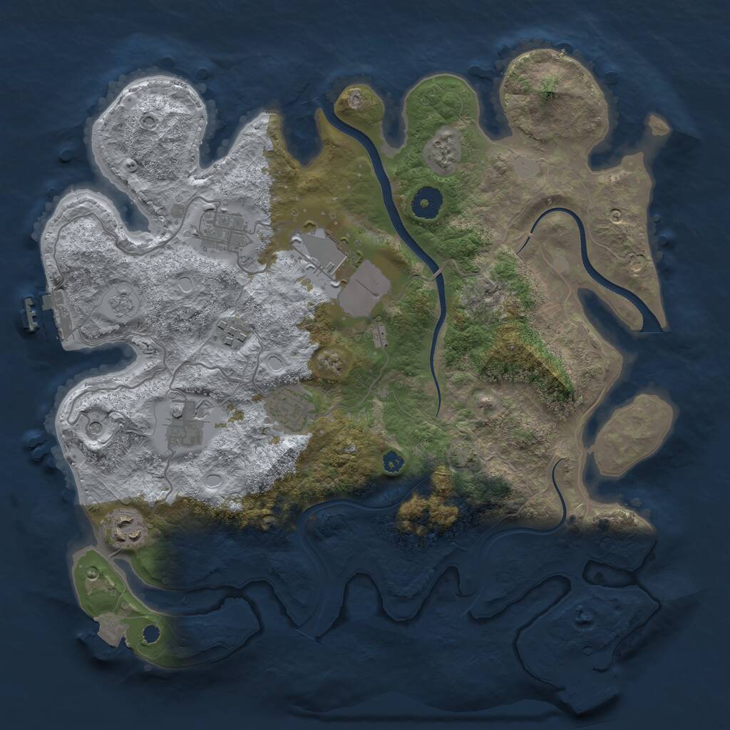 Rust Map: Procedural Map, Size: 3500, Seed: 18118171, 12 Monuments