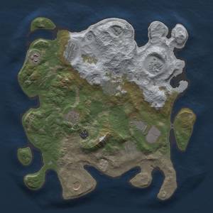 Thumbnail Rust Map: Barren, Size: 3500, Seed: 2904, 13 Monuments