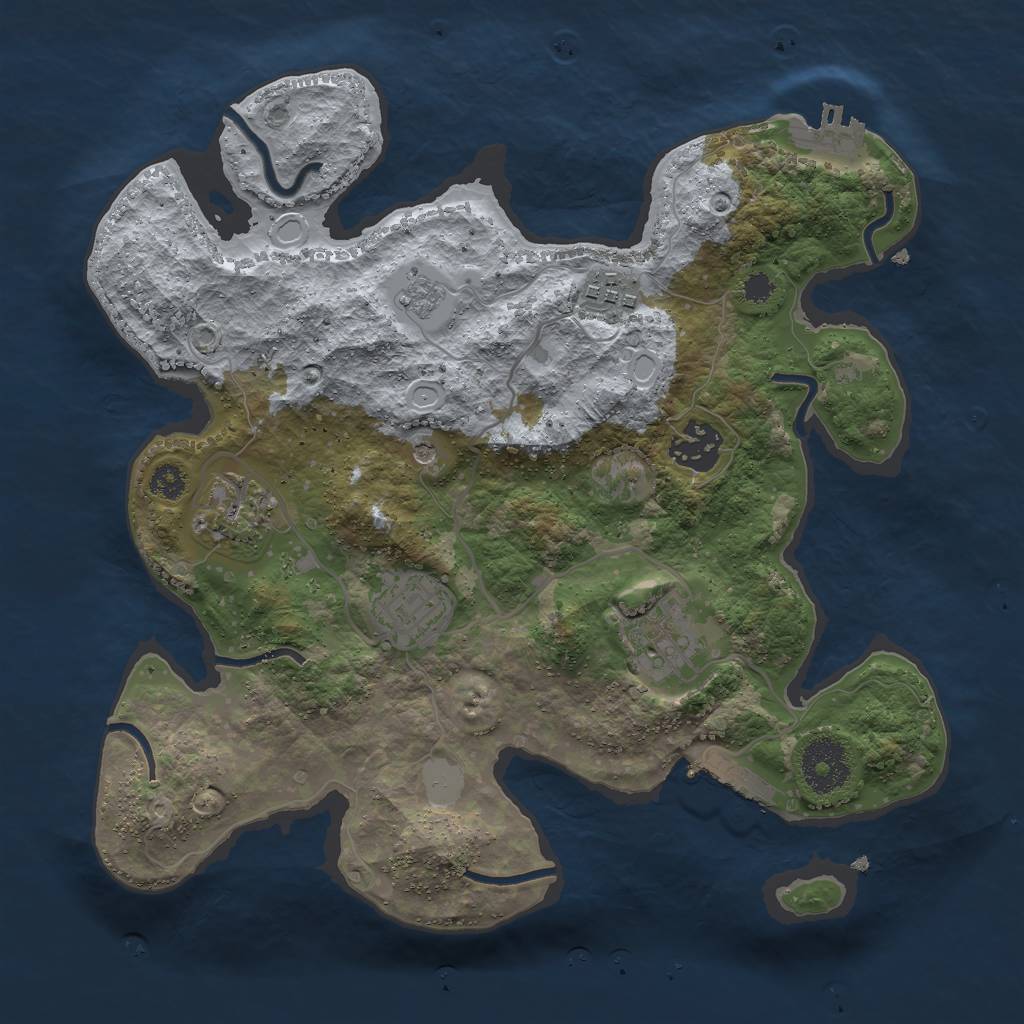 Rust Map: Procedural Map, Size: 3000, Seed: 252352352, 14 Monuments