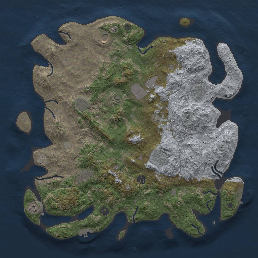 Rust Map: Procedural Map, Size: 4200, Seed: 1215758482, 19 Monuments