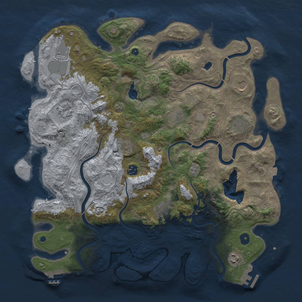 Rust Map: Procedural Map, Size: 4250, Seed: 1926031148, 16 Monuments