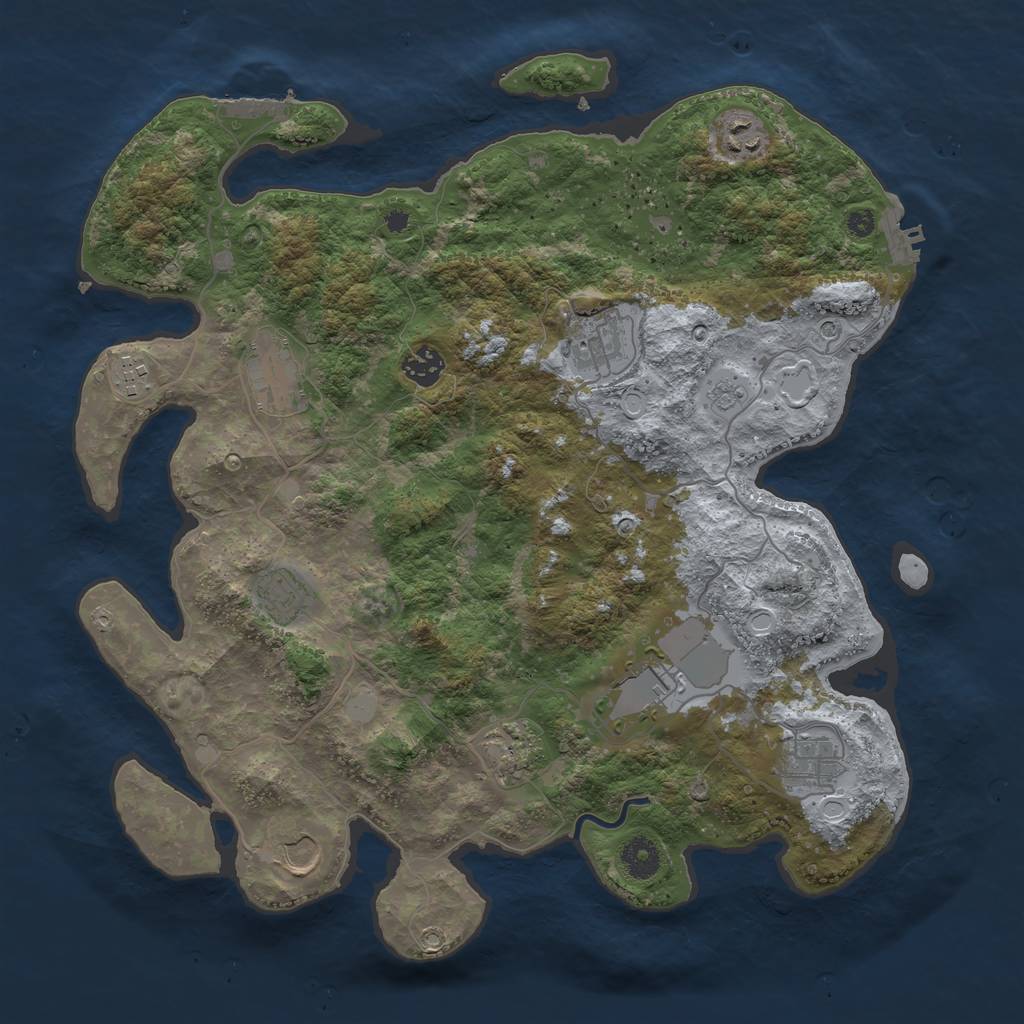 Rust Map: Procedural Map, Size: 3850, Seed: 1878854882, 19 Monuments