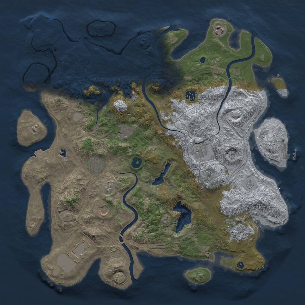 Rust Map: Procedural Map, Size: 4320, Seed: 1673206095, 15 Monuments