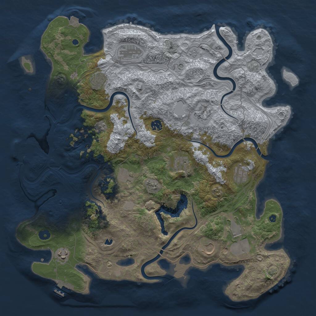 Rust Map: Procedural Map, Size: 4300, Seed: 1682237805, 17 Monuments