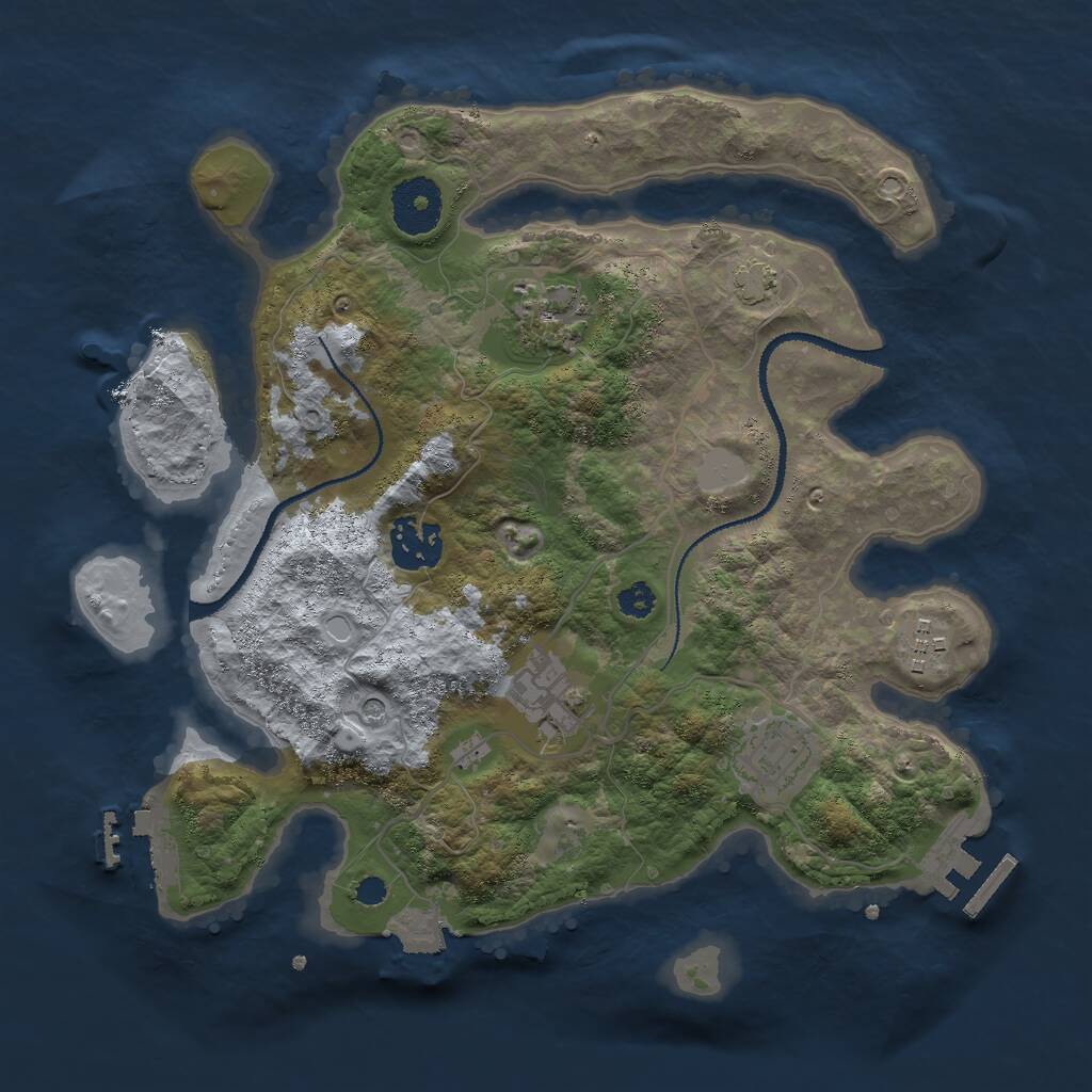 Rust Map: Procedural Map, Size: 3010, Seed: 534523, 10 Monuments