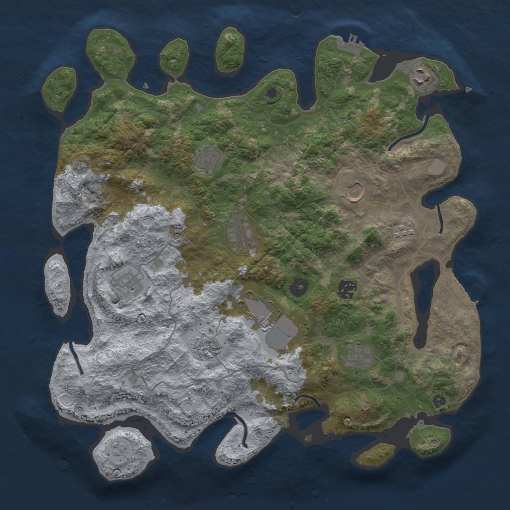 Rust Map: Procedural Map, Size: 4000, Seed: 5746810, 19 Monuments