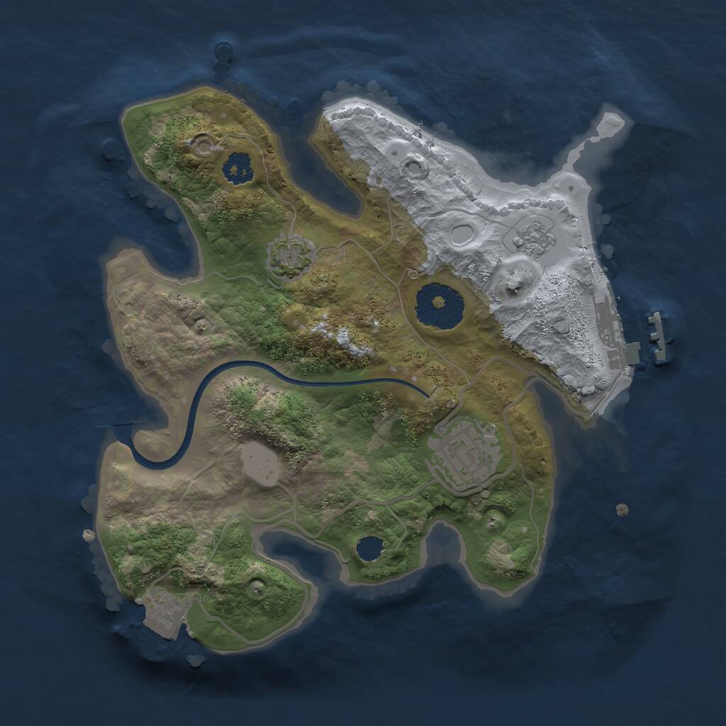 Rust Map: Procedural Map, Size: 2300, Seed: 435, 5 Monuments
