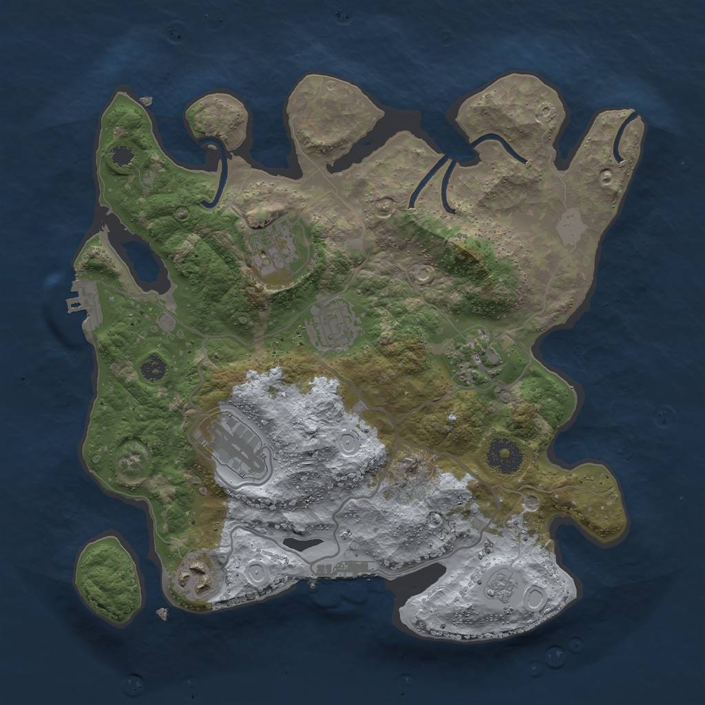 Rust Map: Procedural Map, Size: 3000, Seed: 1675082997, 13 Monuments