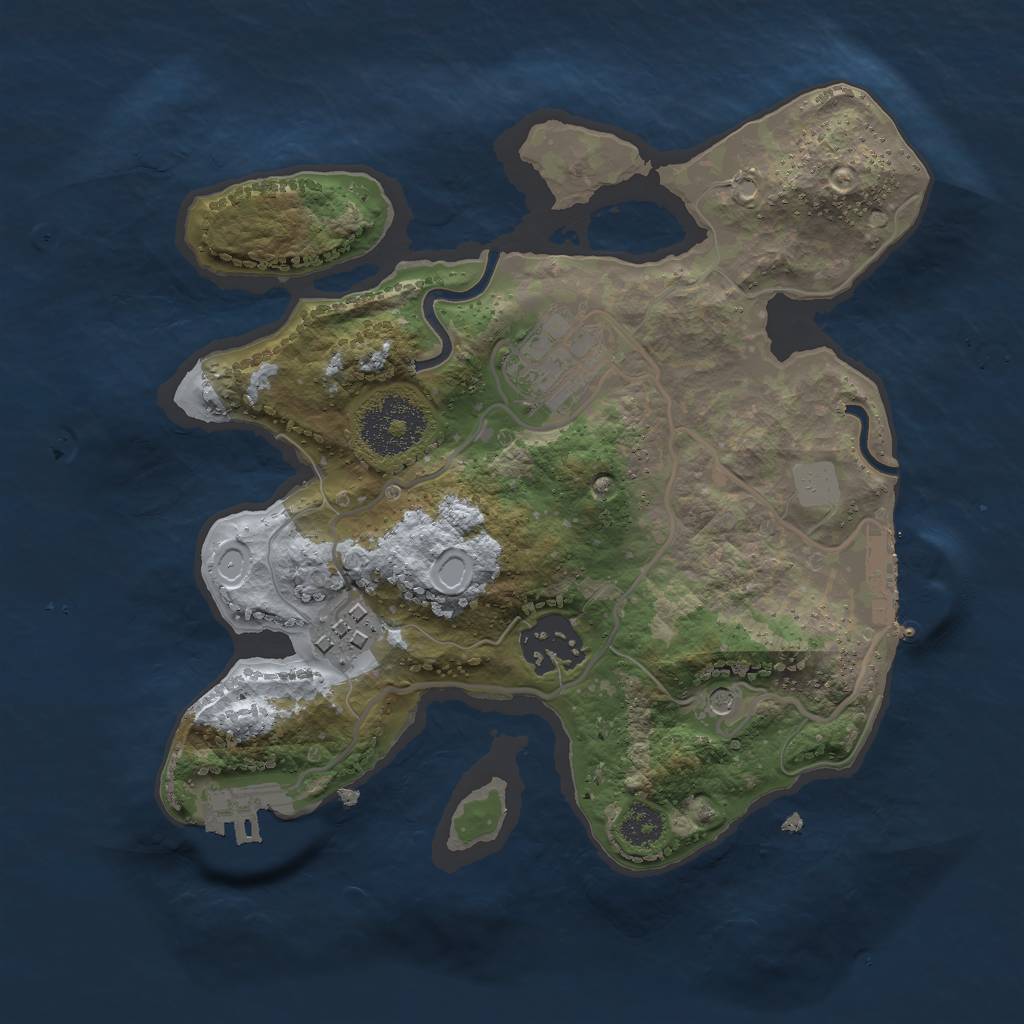Rust Map: Procedural Map, Size: 2500, Seed: 6293845, 11 Monuments