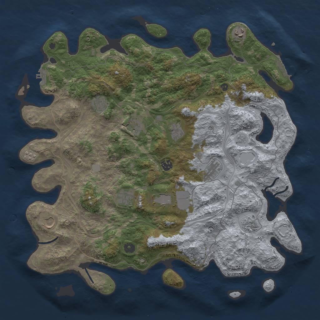 Rust Map: Procedural Map, Size: 4400, Seed: 12714273, 20 Monuments