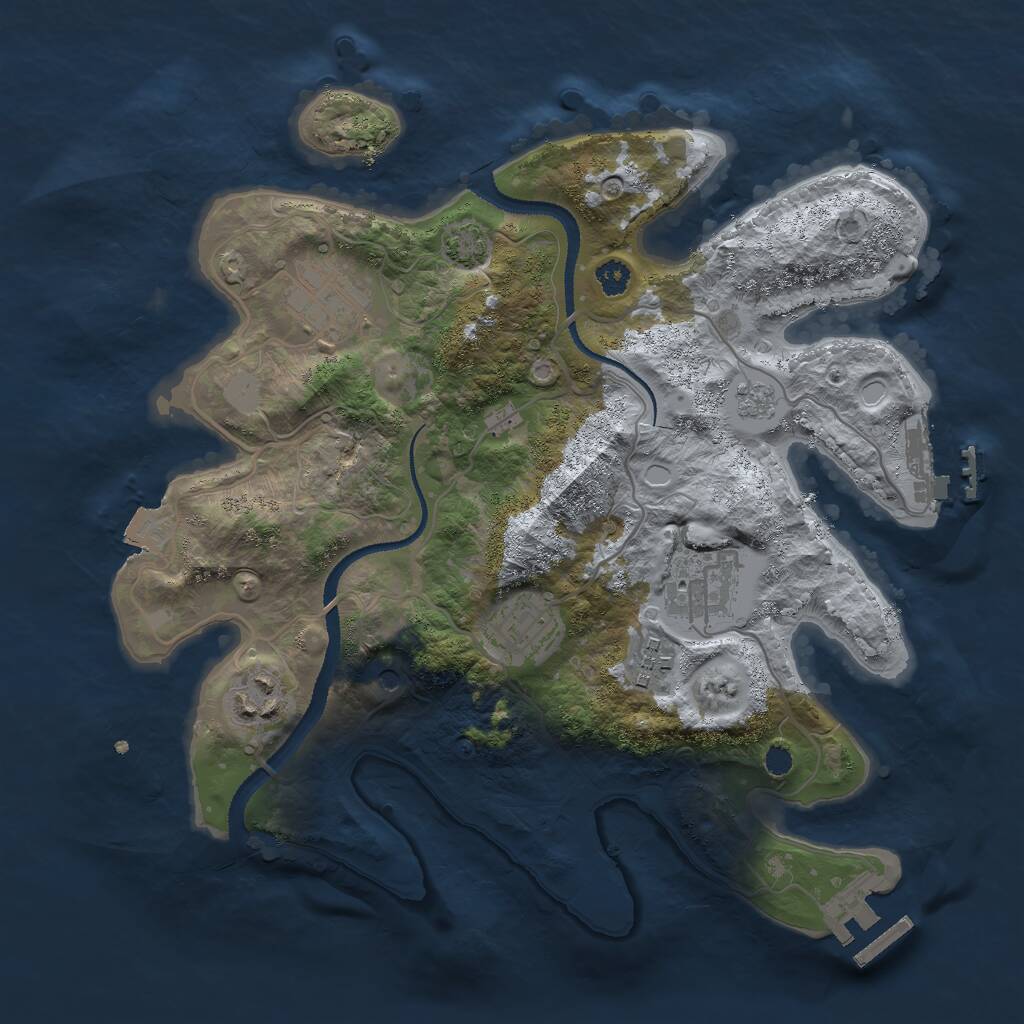 Rust Map: Procedural Map, Size: 3000, Seed: 879506088, 11 Monuments