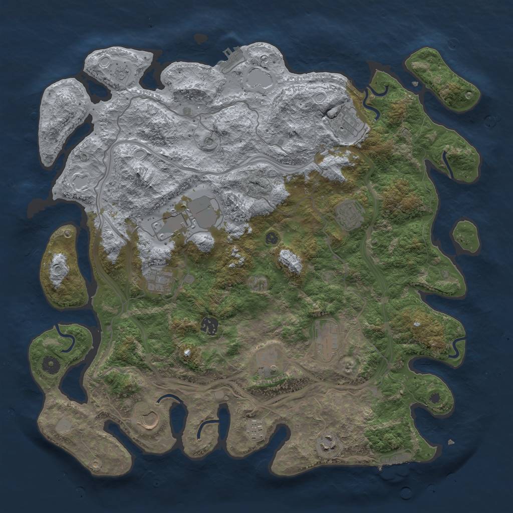 Rust Map: Procedural Map, Size: 4250, Seed: 24395672, 19 Monuments