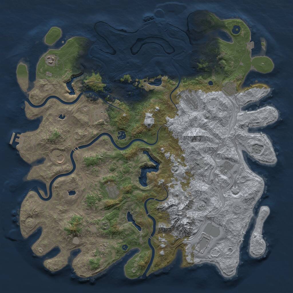 Rust Map: Procedural Map, Size: 5000, Seed: 170679854, 17 Monuments