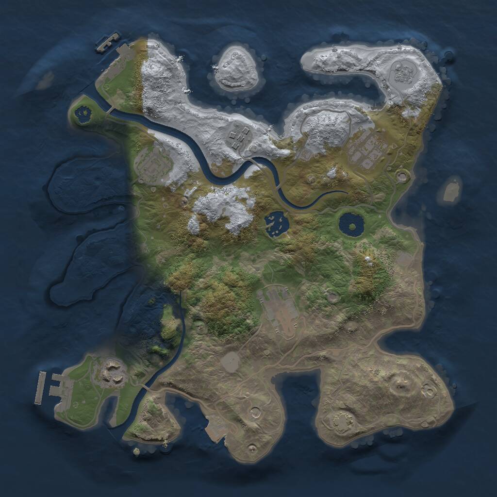 Rust Map: Procedural Map, Size: 3000, Seed: 9582630, 12 Monuments