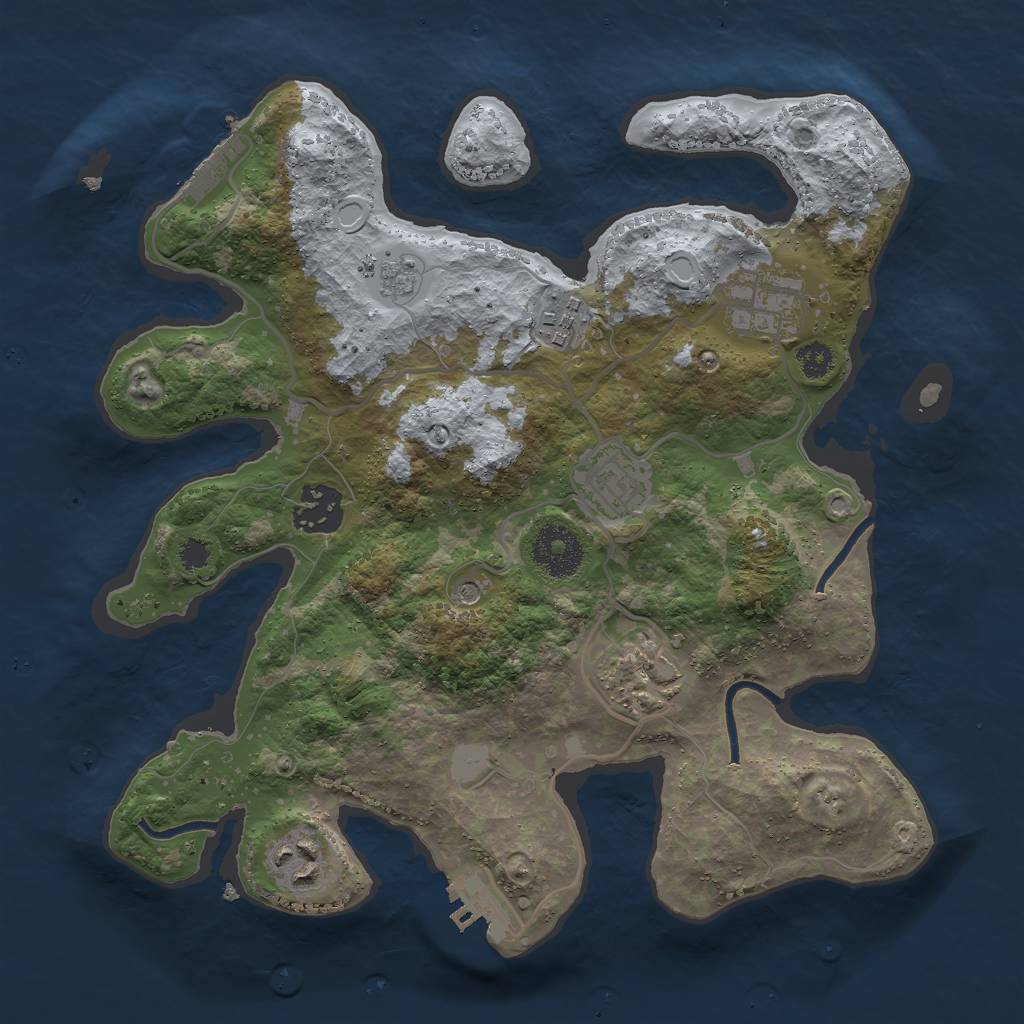 Rust Map: Procedural Map, Size: 3000, Seed: 9582630, 13 Monuments