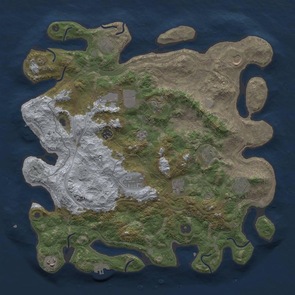 Rust Map: Procedural Map, Size: 4250, Seed: 605449366, 20 Monuments