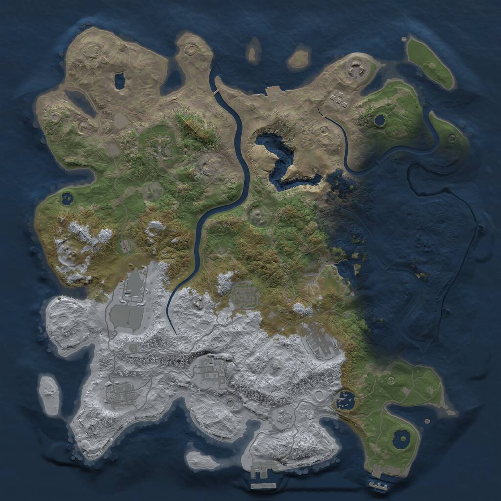 Rust Map: Procedural Map, Size: 4000, Seed: 1740780998, 15 Monuments