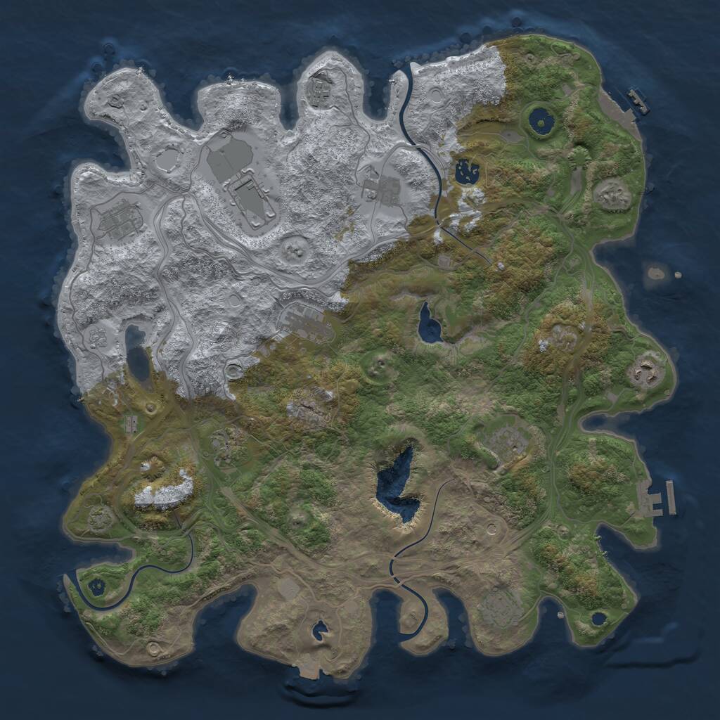 Rust Map: Procedural Map, Size: 4250, Seed: 459929618, 16 Monuments