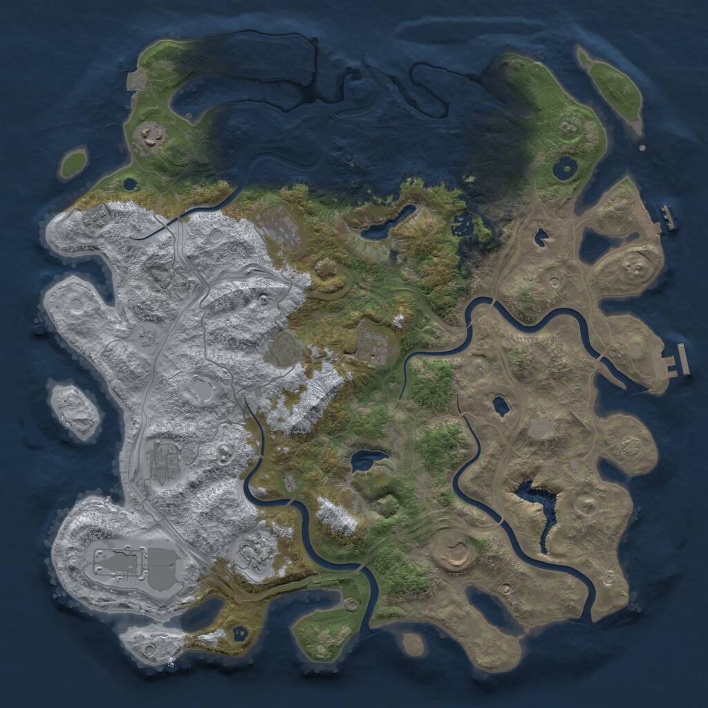 Rust Map: Procedural Map, Size: 4500, Seed: 1811411228, 16 Monuments
