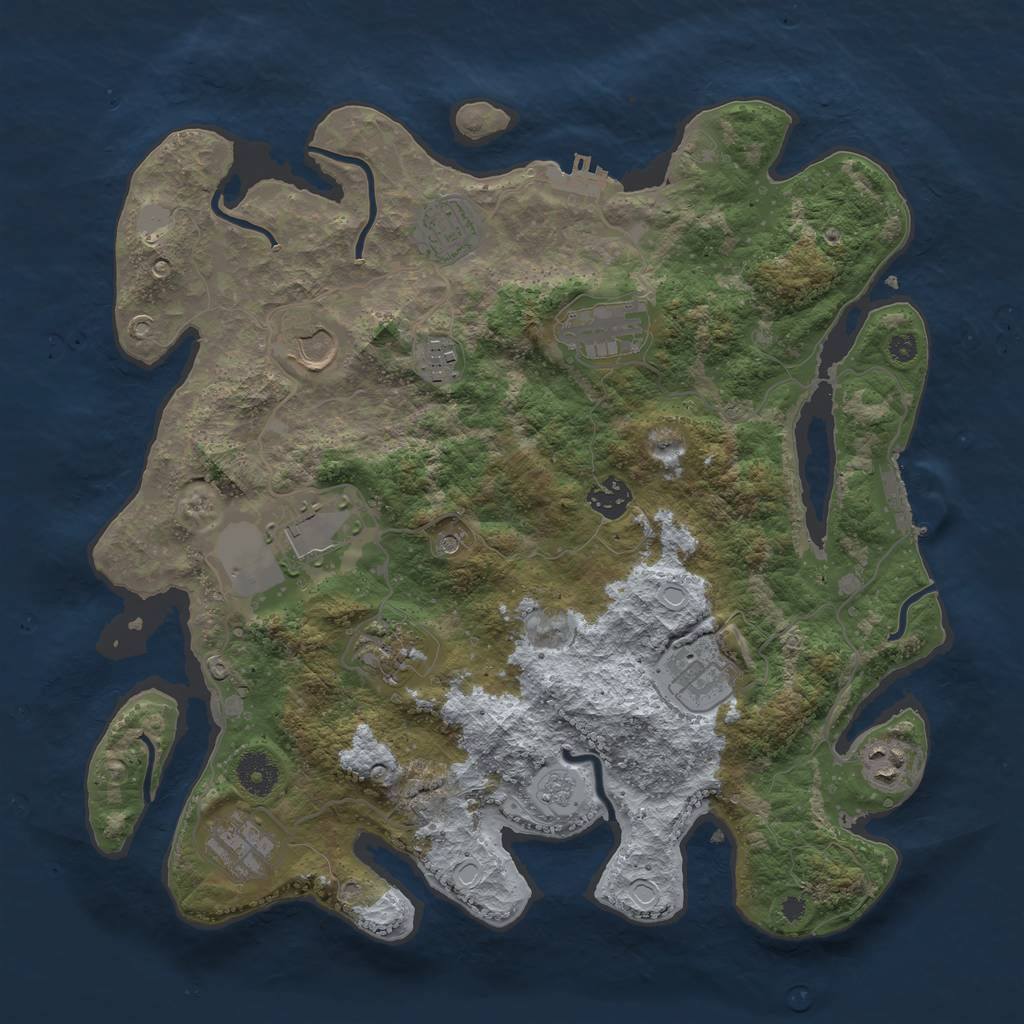 Rust Map: Procedural Map, Size: 3700, Seed: 37180, 19 Monuments
