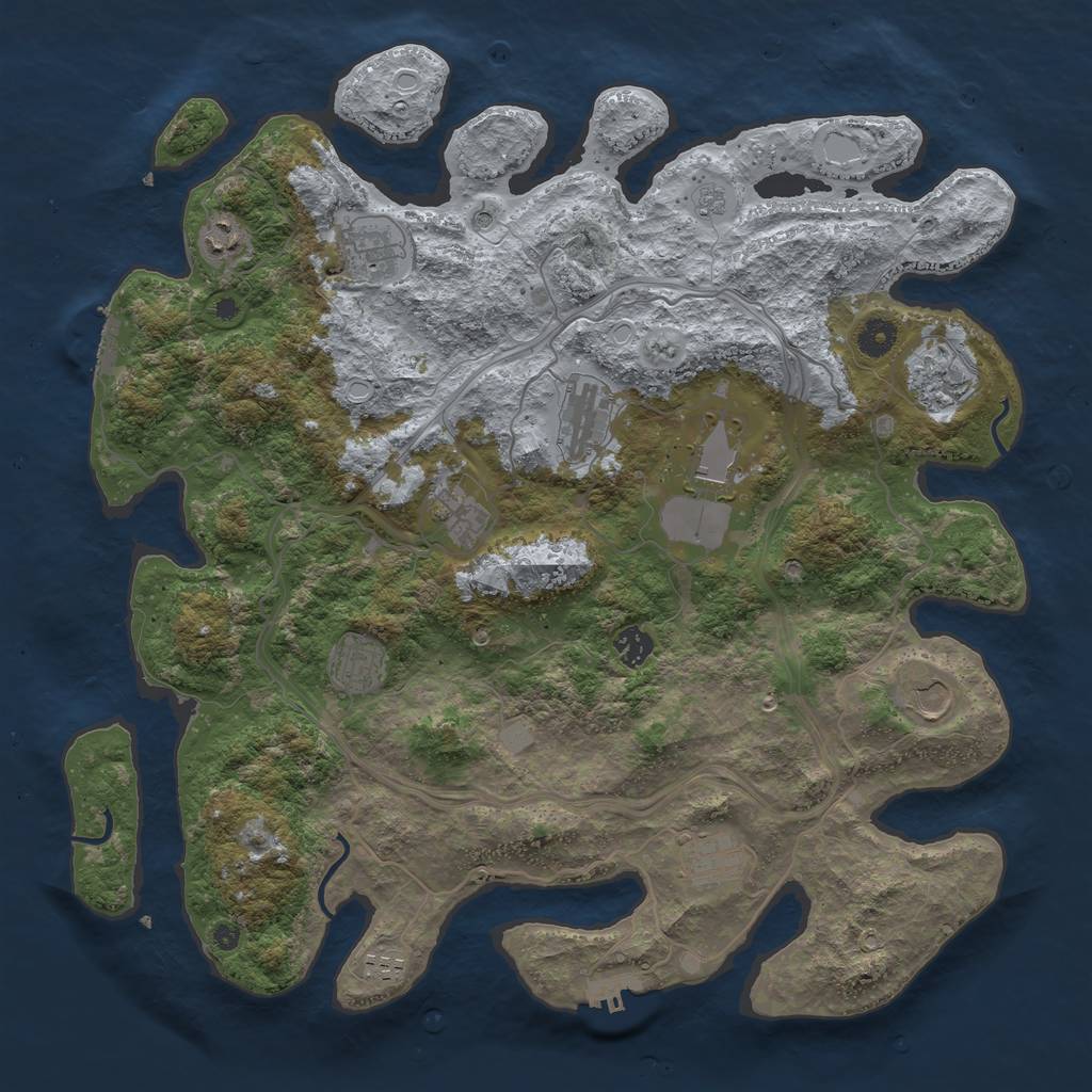 Rust Map: Procedural Map, Size: 4250, Seed: 487367563, 20 Monuments