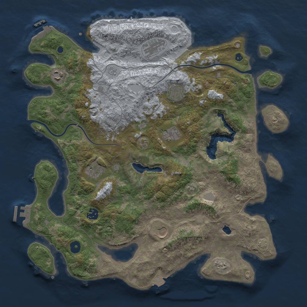 Rust Map: Procedural Map, Size: 4000, Seed: 1374881497, 13 Monuments