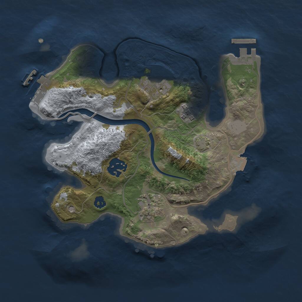 Rust Map: Procedural Map, Size: 2500, Seed: 1774812332, 8 Monuments