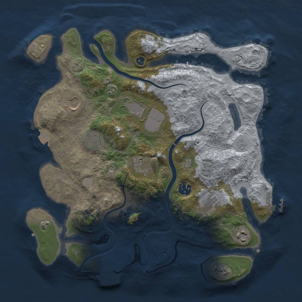 Rust Map: Procedural Map, Size: 3500, Seed: 13167266, 14 Monuments