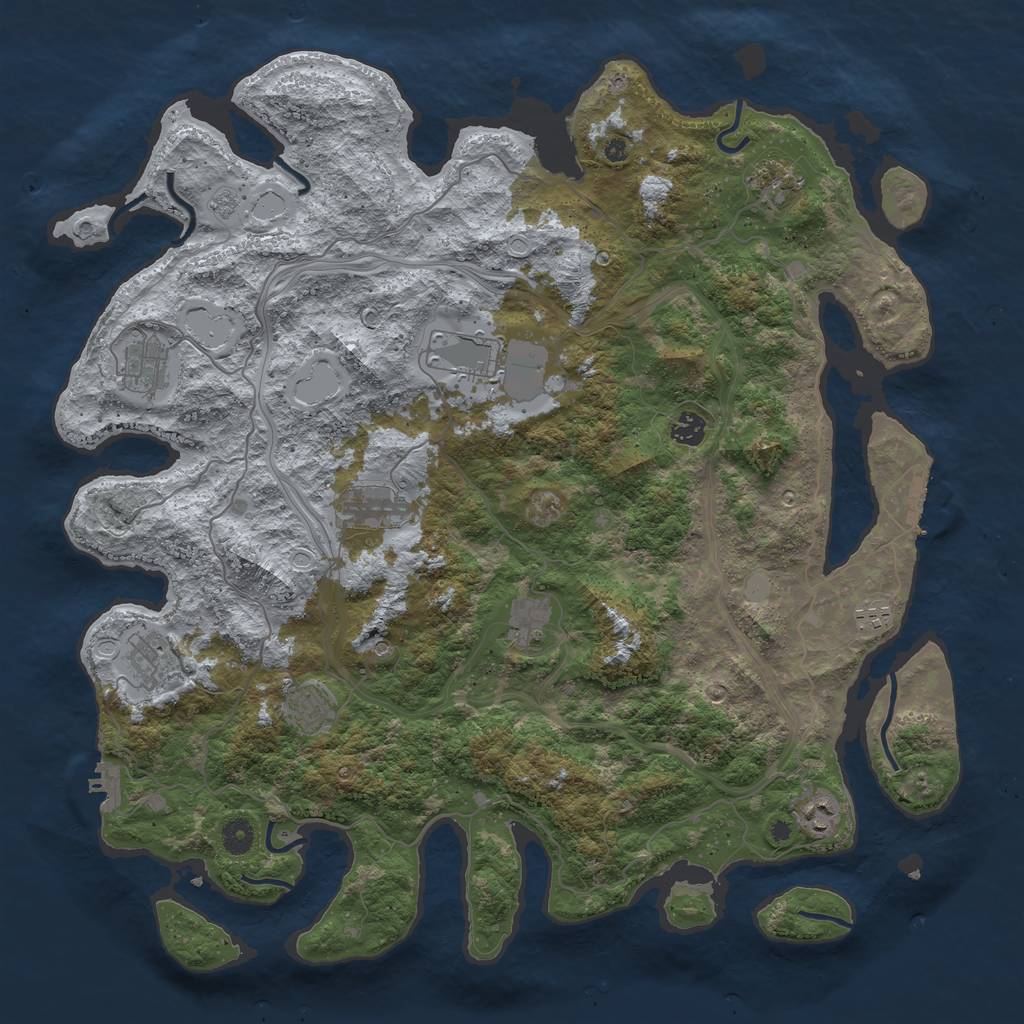 Rust Map: Procedural Map, Size: 4500, Seed: 1773137374, 19 Monuments