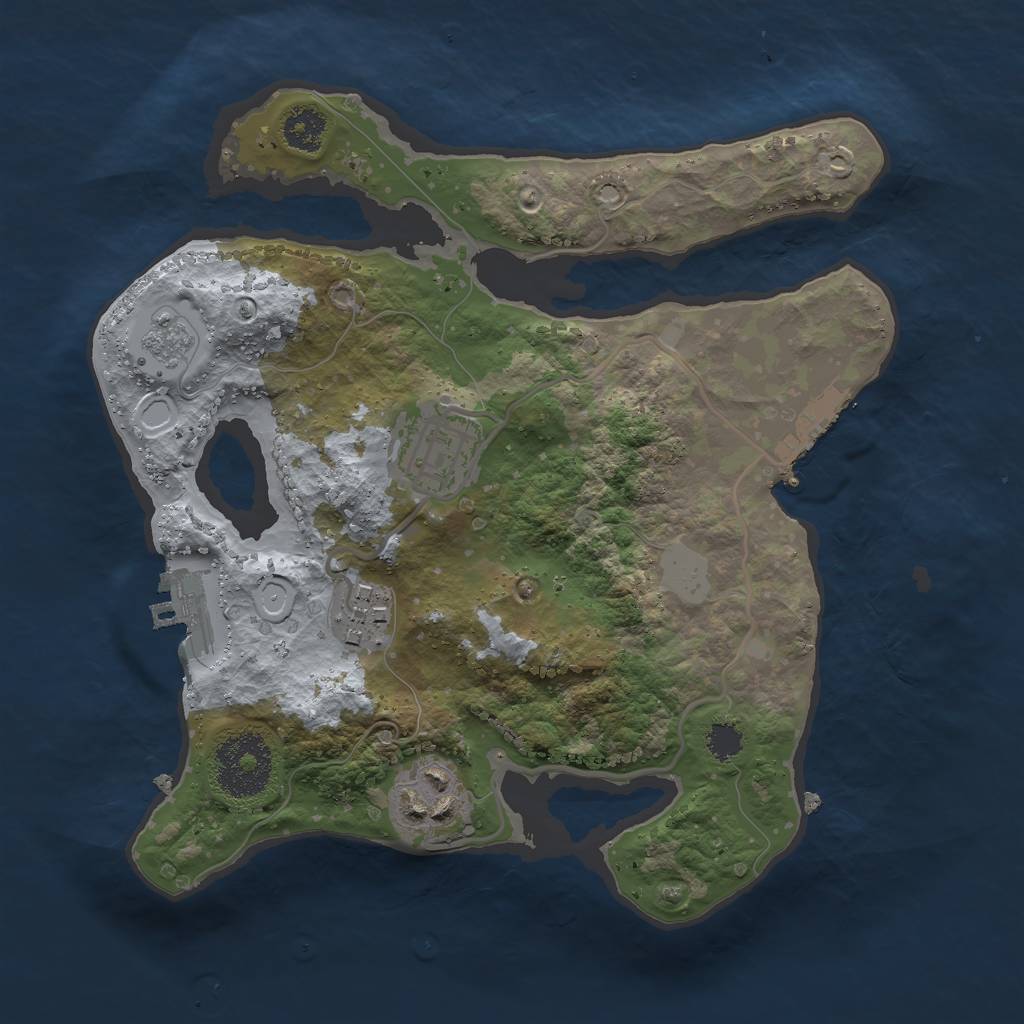 Rust Map: Procedural Map, Size: 2500, Seed: 5499, 11 Monuments