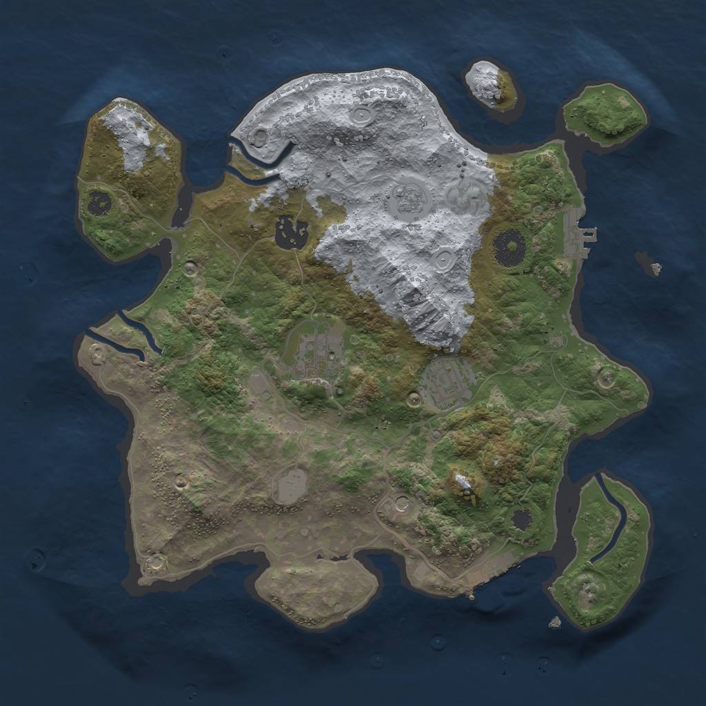 Rust Map: Procedural Map, Size: 3000, Seed: 933354025, 12 Monuments