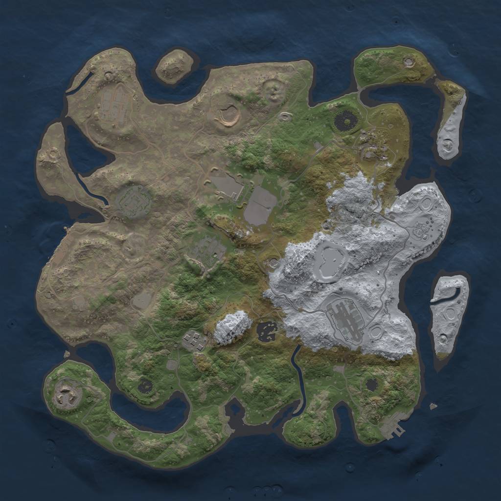 Rust Map: Procedural Map, Size: 3500, Seed: 127797387, 19 Monuments