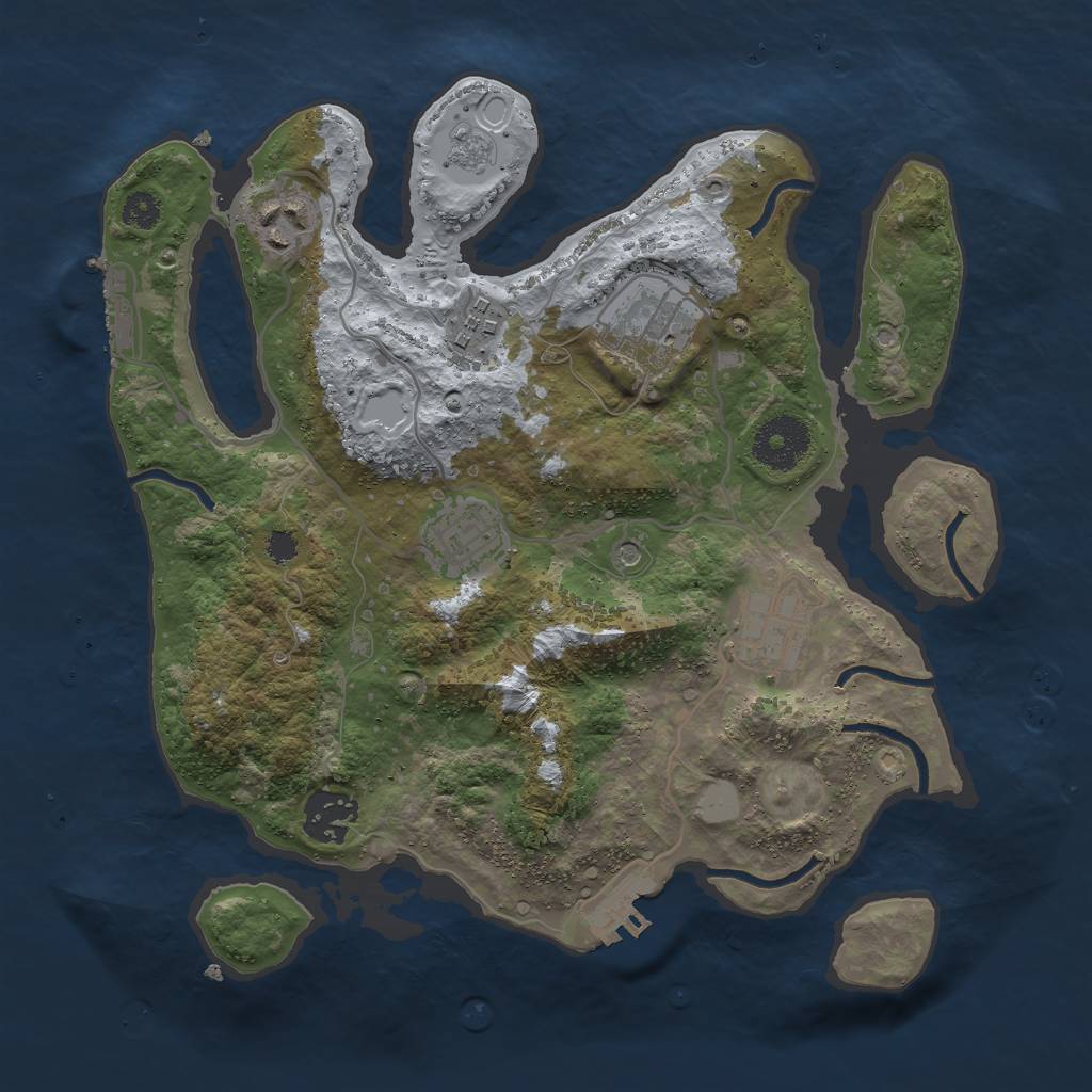 Rust Map: Procedural Map, Size: 3000, Seed: 146090, 15 Monuments