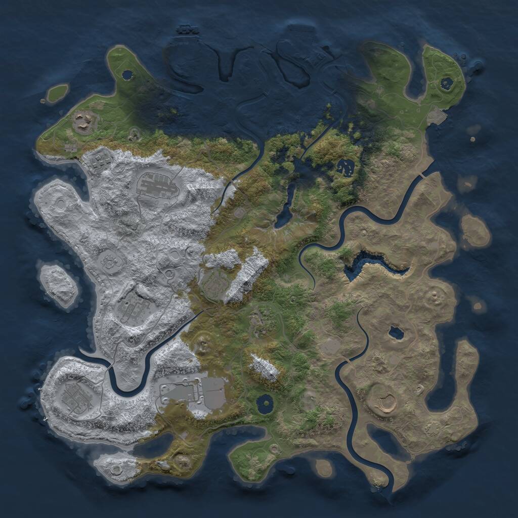 Rust Map: Procedural Map, Size: 4200, Seed: 1811411228, 16 Monuments