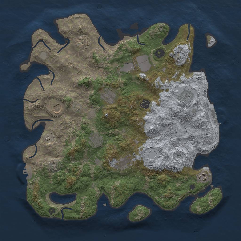 Rust Map: Procedural Map, Size: 3800, Seed: 768706978, 19 Monuments