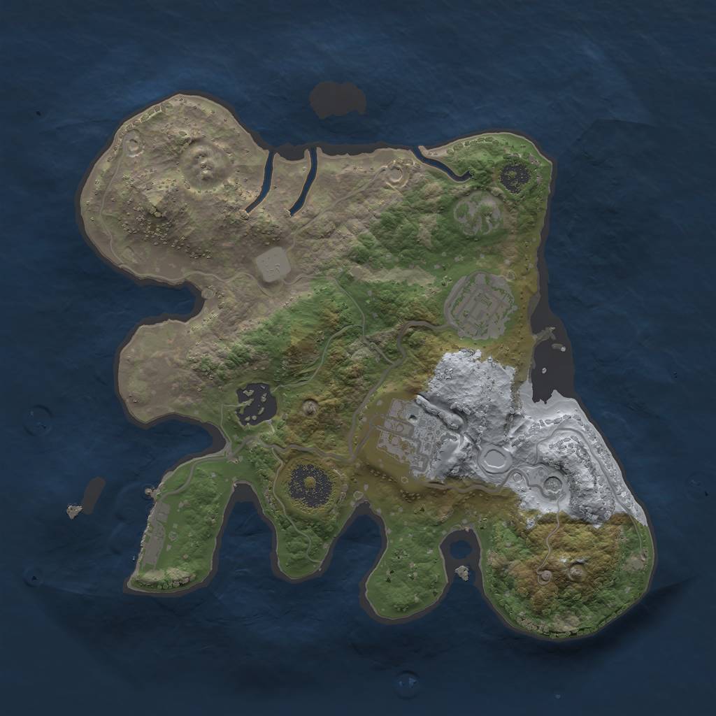 Rust Map: Procedural Map, Size: 2500, Seed: 193086164, 10 Monuments