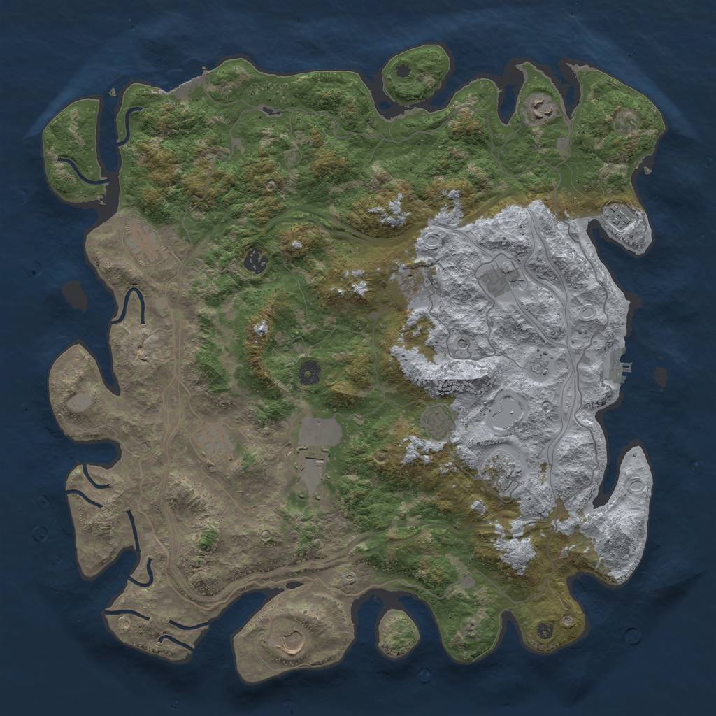 Rust Map: Procedural Map, Size: 4500, Seed: 7033336, 20 Monuments