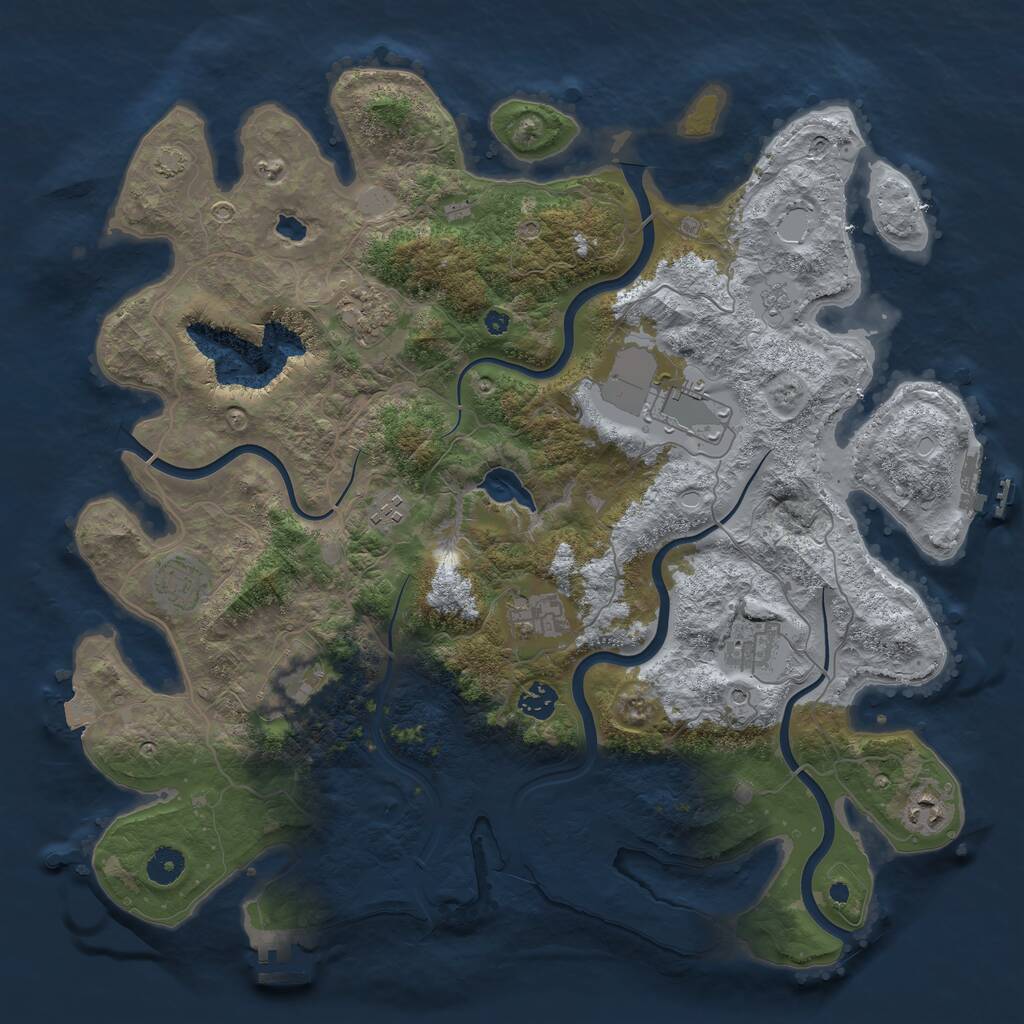 Rust Map: Procedural Map, Size: 4156, Seed: 4219, 15 Monuments