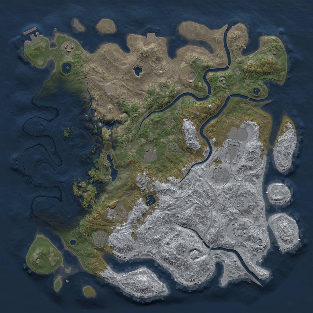 Rust Map: Procedural Map, Size: 4456, Seed: 4519, 16 Monuments