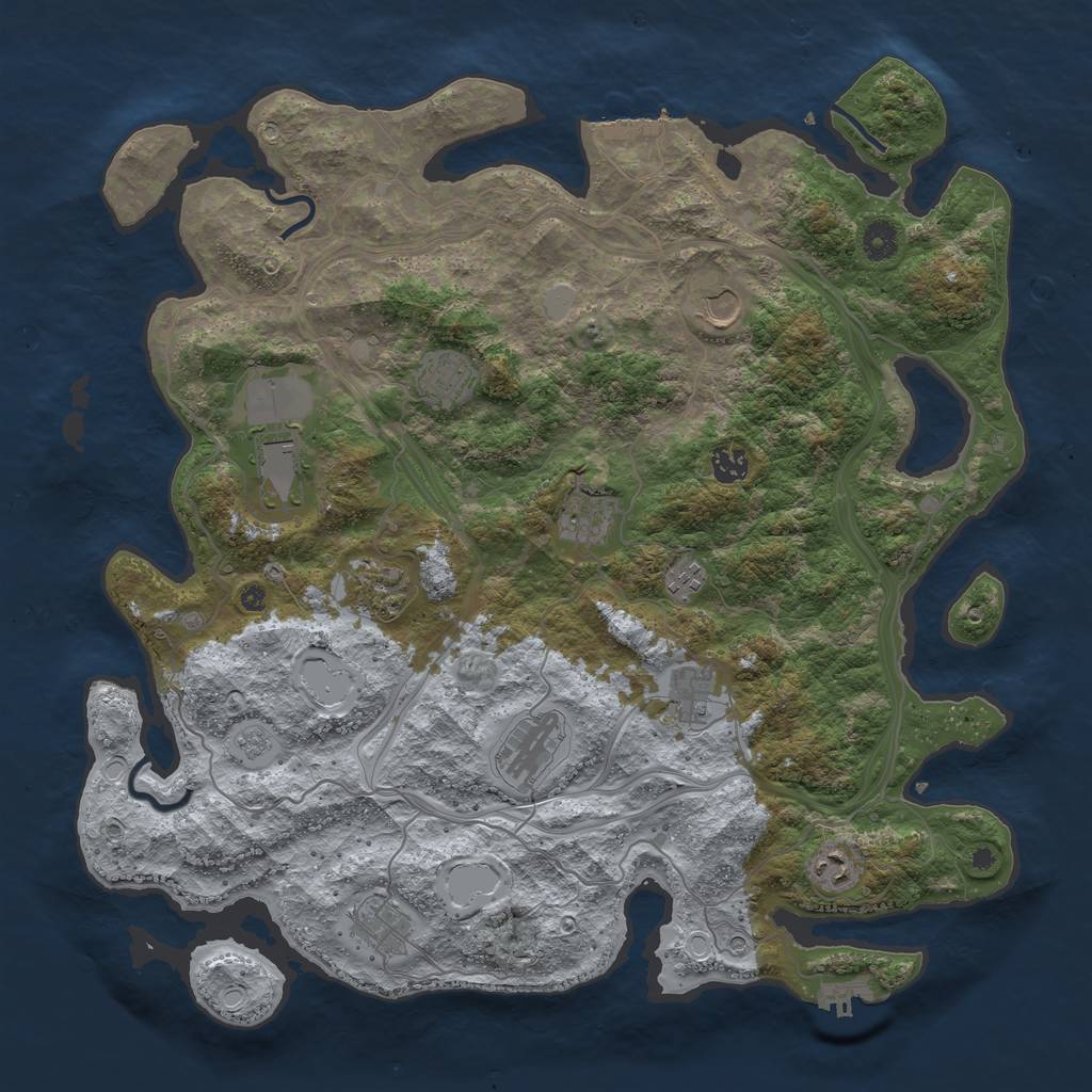 Rust Map: Procedural Map, Size: 4300, Seed: 309188711, 20 Monuments